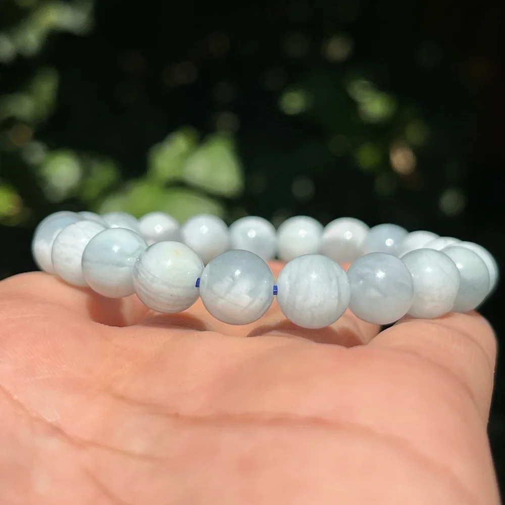 9mm aquamarine strechable bracelet